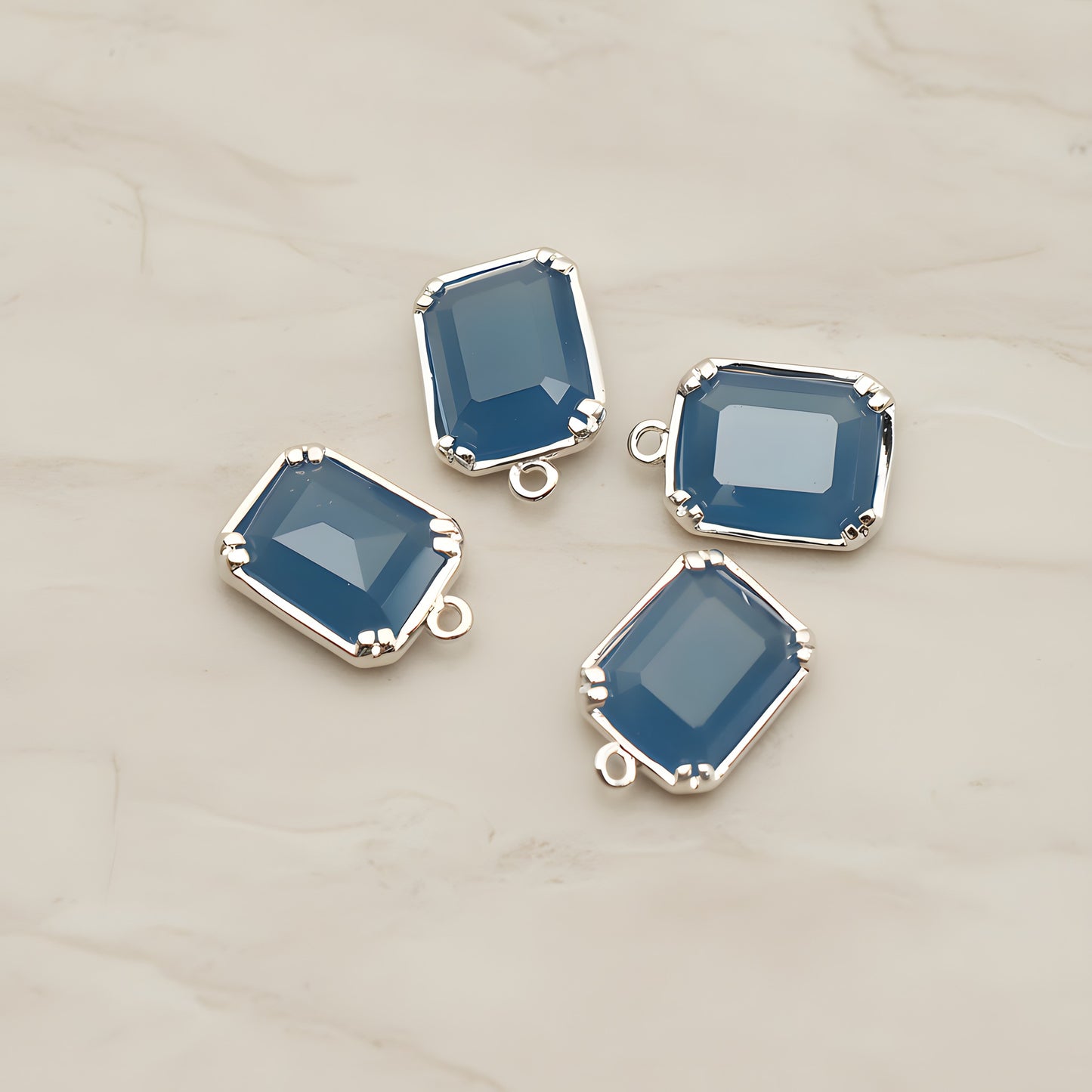 Rectangle Framed Glass Pendant, 2 Pc (FS.065)