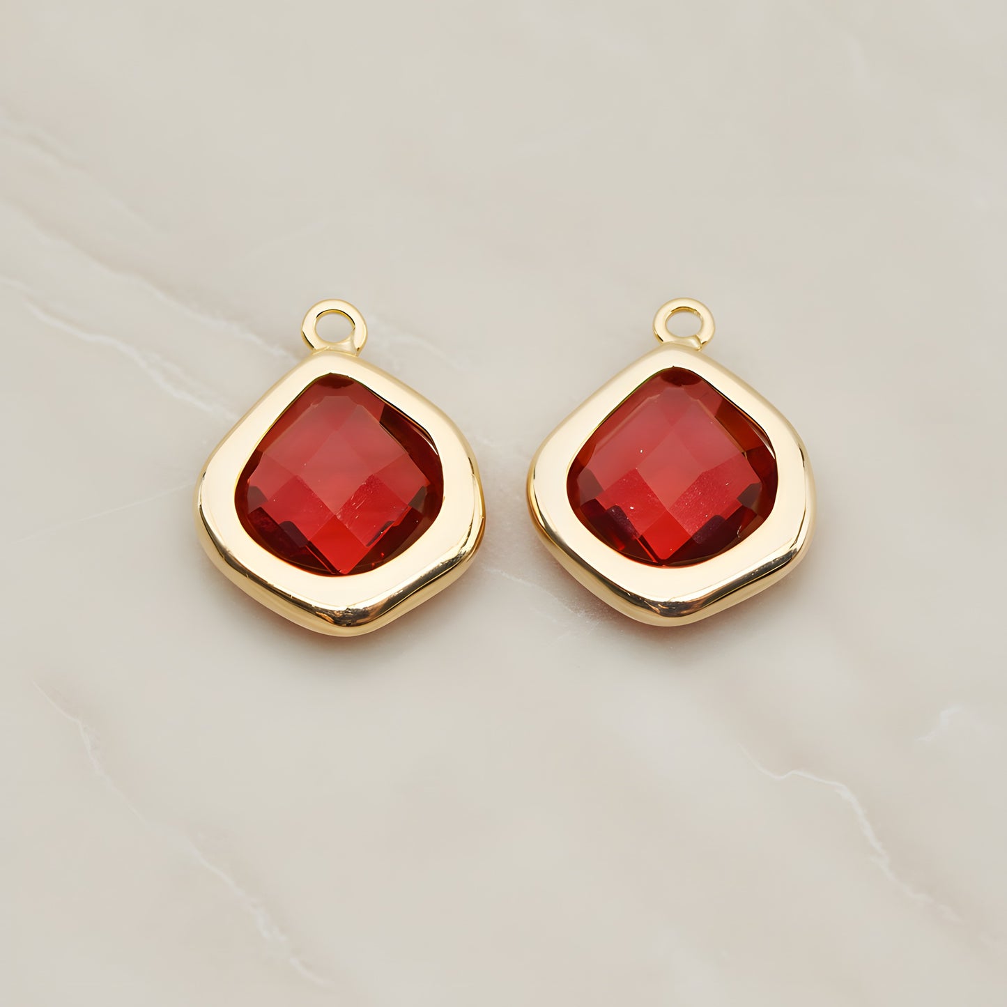 Pear Framed Glass Pendant, 2 Pc (FS.299)
