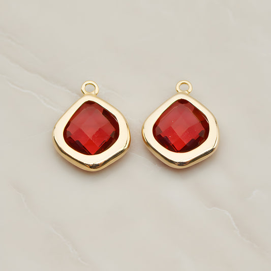 Pear Framed Glass Pendant, 2 Pc (FS.299)