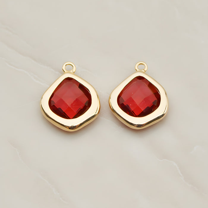 Pear Framed Glass Pendant, 2 Pc (FS.299)