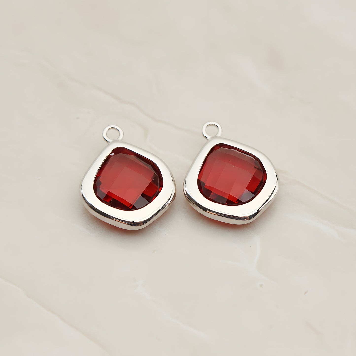 Pear Framed Glass Pendant, 2 Pc (FS.299)