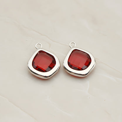 Pear Framed Glass Pendant, 2 Pc (FS.299)