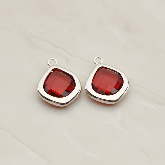 Pear Framed Glass Pendant, 2 Pc (FS.299)