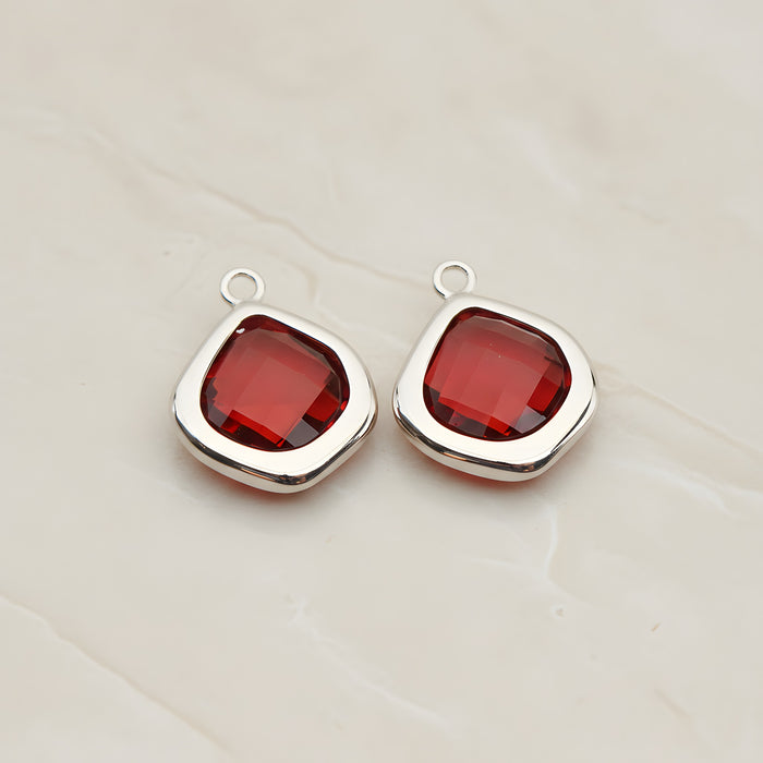 Pear Framed Glass Pendant, 2 Pc (FS.299)