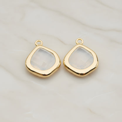 Pear Framed Glass Pendant, 2 Pc (FS.299)