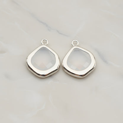 Pear Framed Glass Pendant, 2 Pc (FS.299)