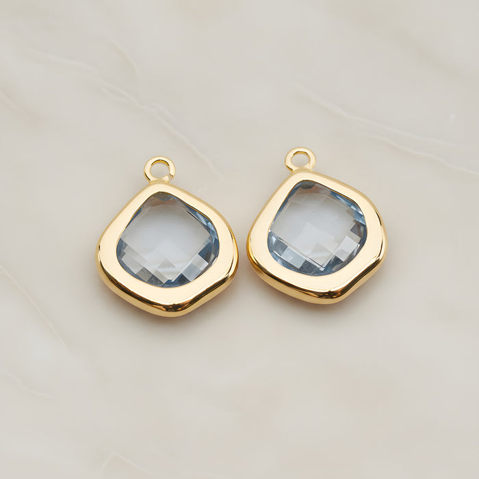 Pear Framed Glass Pendant, 2 Pc (FS.299)