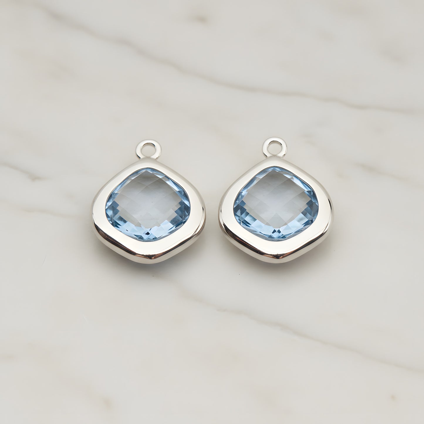 Pear Framed Glass Pendant, 2 Pc (FS.299)