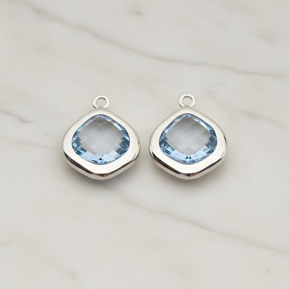 Pear Framed Glass Pendant, 2 Pc (FS.299)