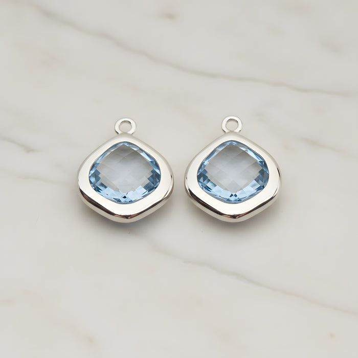 Pear Framed Glass Pendant, 2 Pc (FS.299)