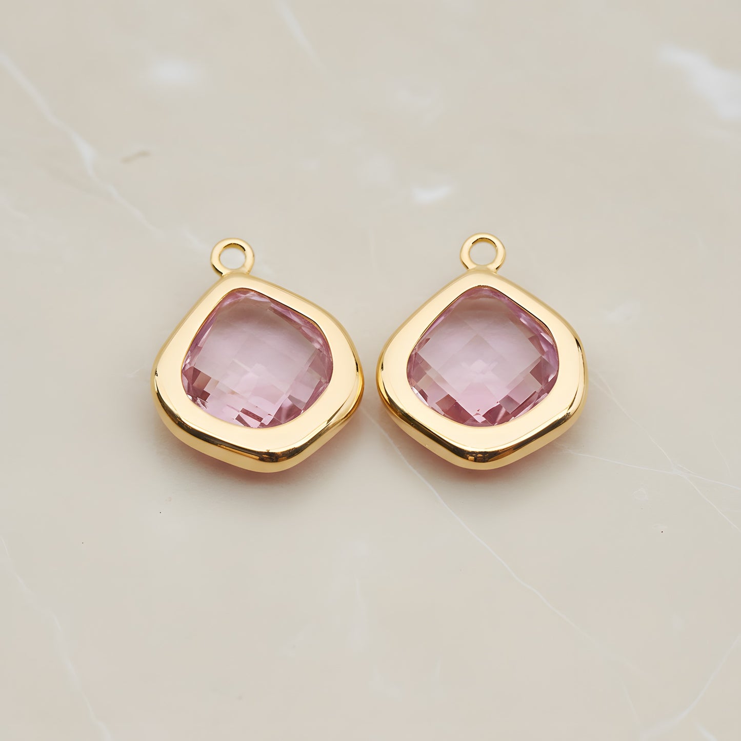 Pear Framed Glass Pendant, 2 Pc (FS.299)