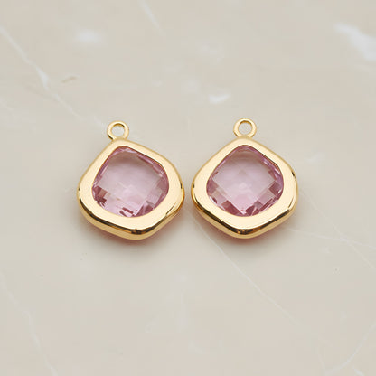 Pear Framed Glass Pendant, 2 Pc (FS.299)