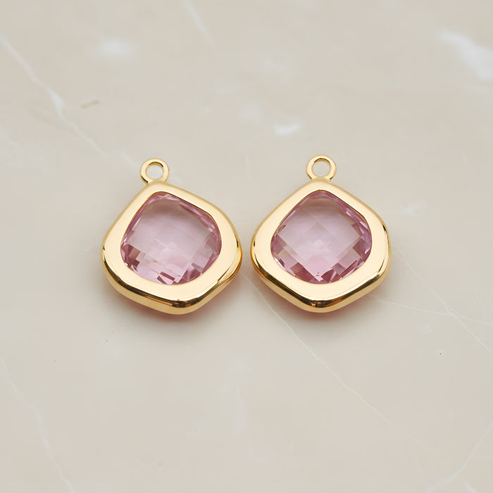 Pear Framed Glass Pendant, 2 Pc (FS.299)