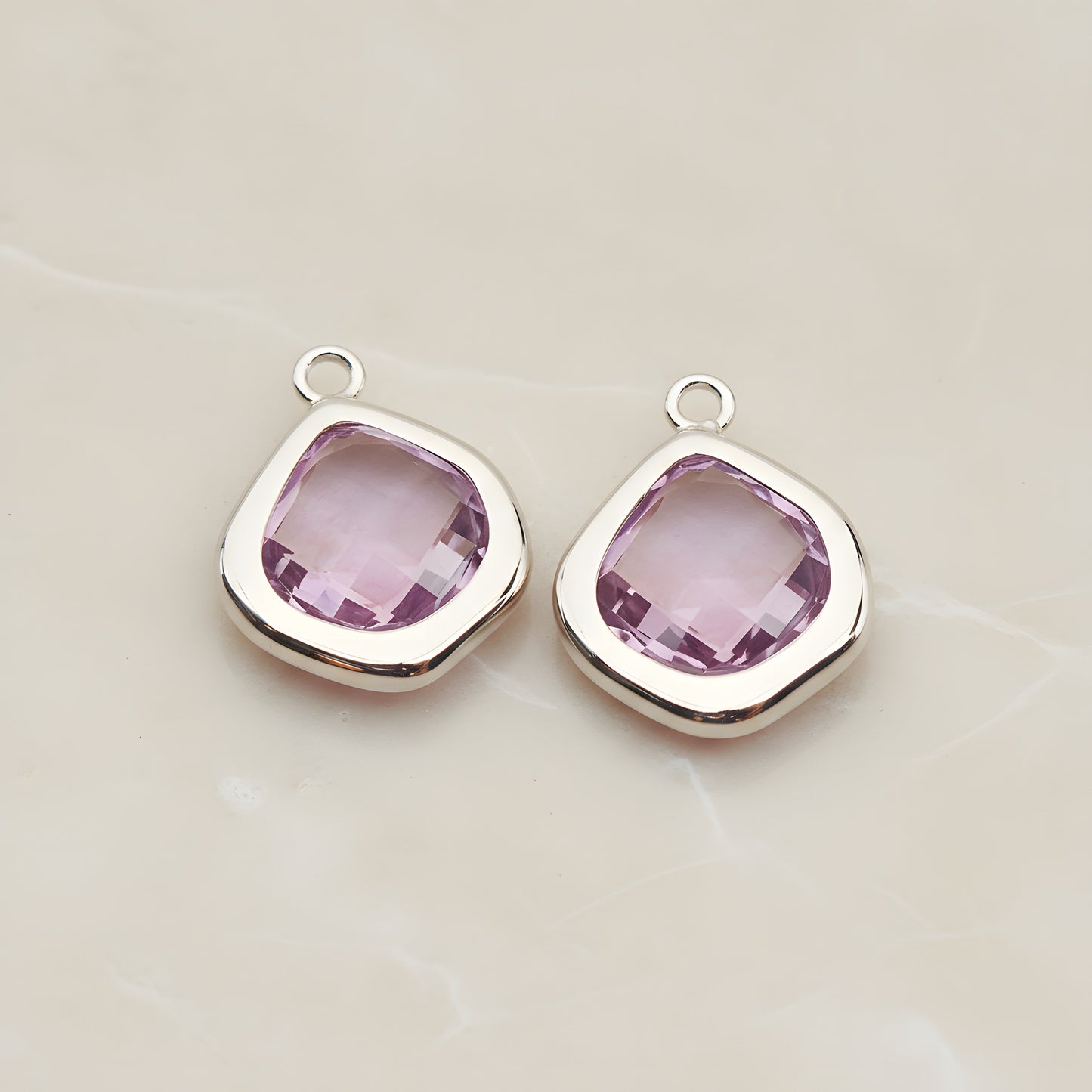 Pear Framed Glass Pendant, 2 Pc (FS.299)