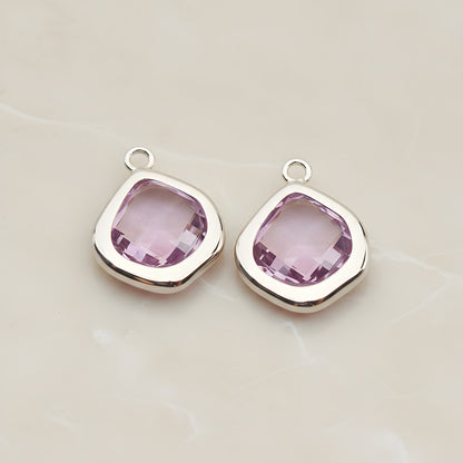 Pear Framed Glass Pendant, 2 Pc (FS.299)