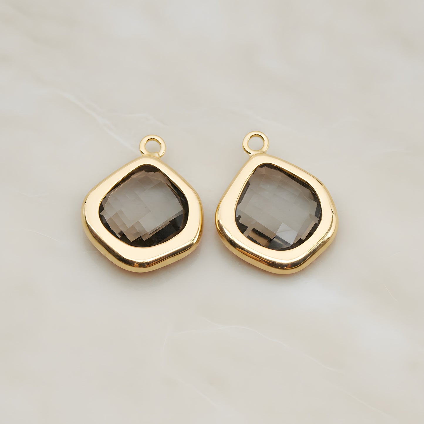 Pear Framed Glass Pendant, 2 Pc (FS.299)