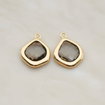 Pear Framed Glass Pendant, 2 Pc (FS.299)