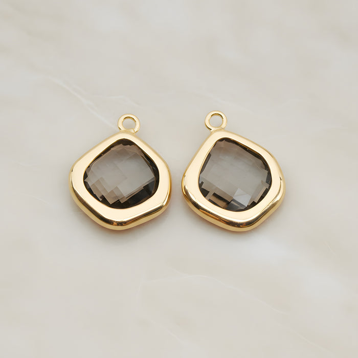 Pear Framed Glass Pendant, 2 Pc (FS.299)