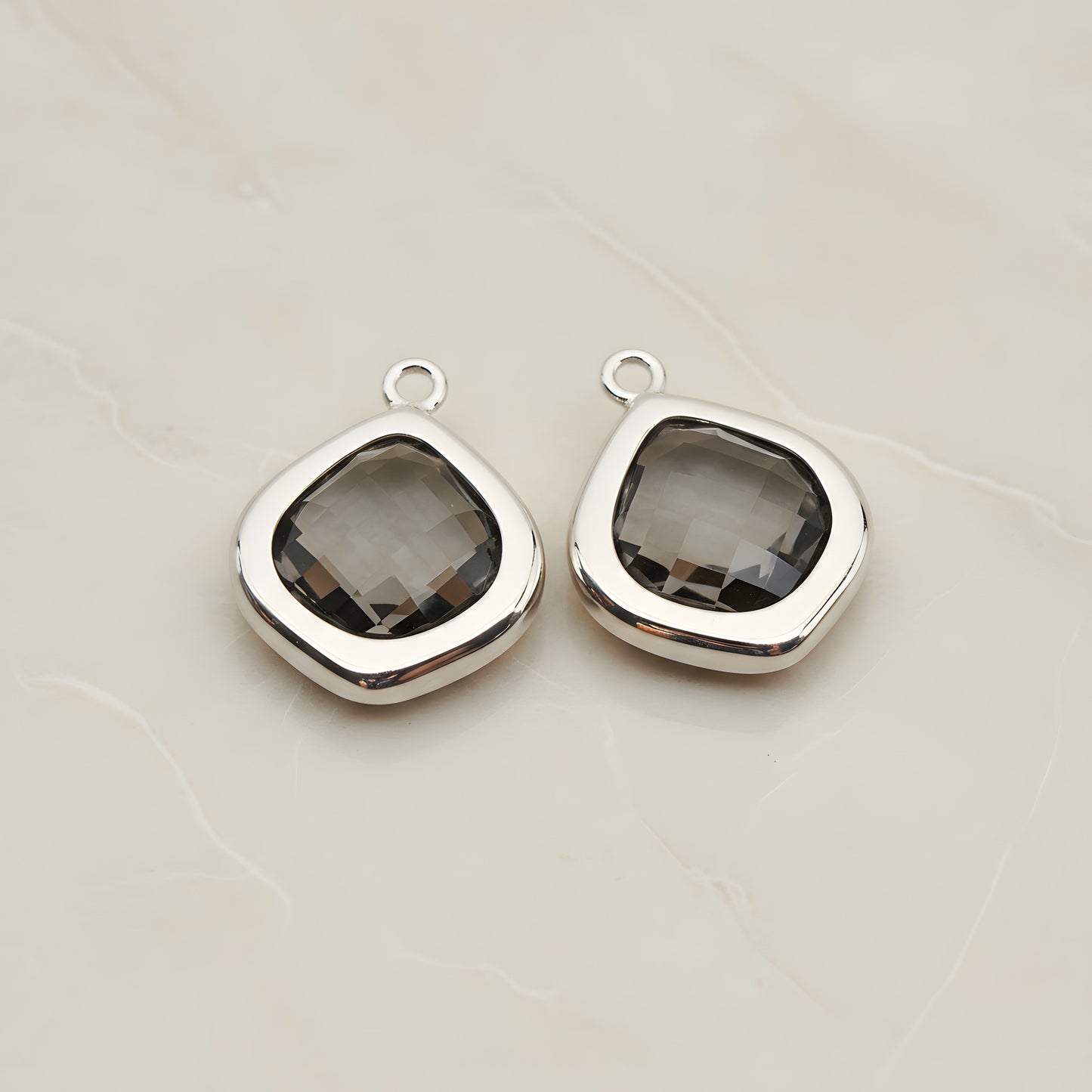 Pear Framed Glass Pendant, 2 Pc (FS.299)