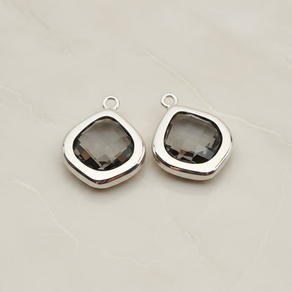 Pear Framed Glass Pendant, 2 Pc (FS.299)