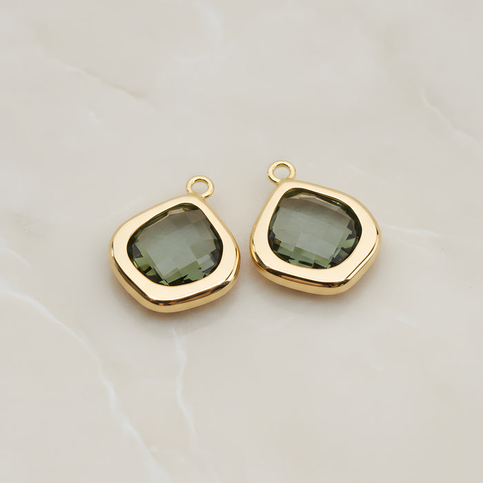 Pear Framed Glass Pendant, 2 Pc (FS.299)