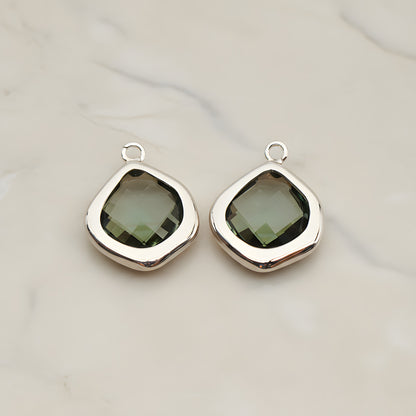Pear Framed Glass Pendant, 2 Pc (FS.299)