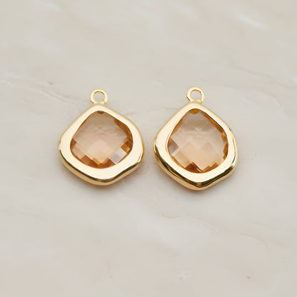 Pear Framed Glass Pendant, 2 Pc (FS.299)