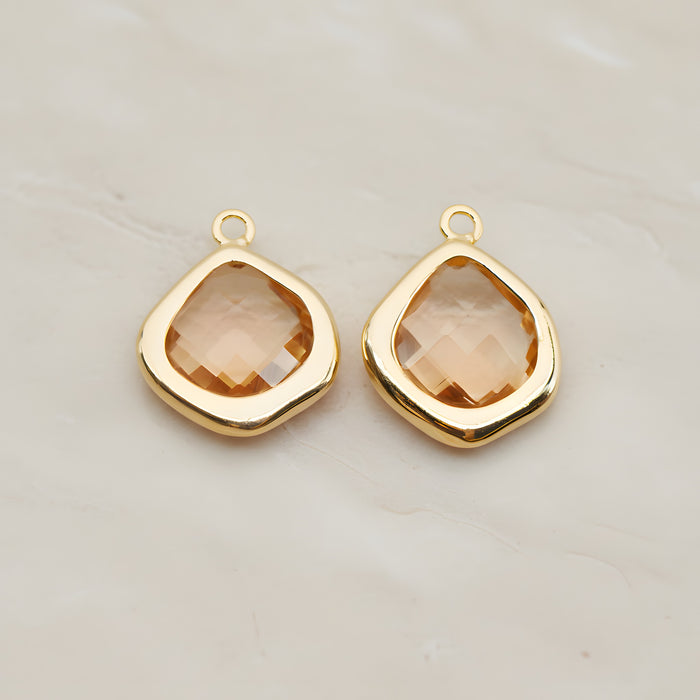 Pear Framed Glass Pendant, 2 Pc (FS.299)
