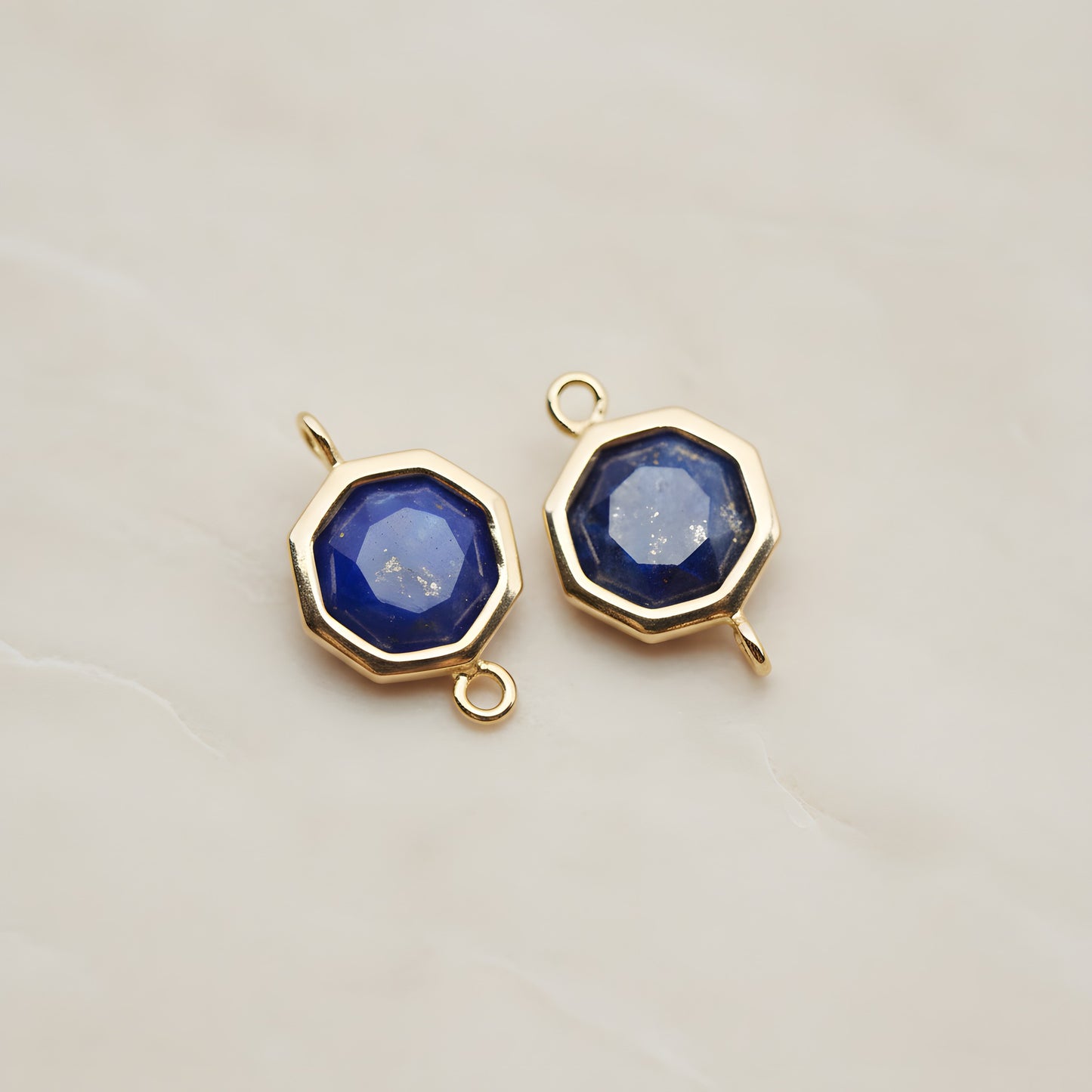 Octagon Framed Glass Connector & Pendant, 2 Pc (FS.335)
