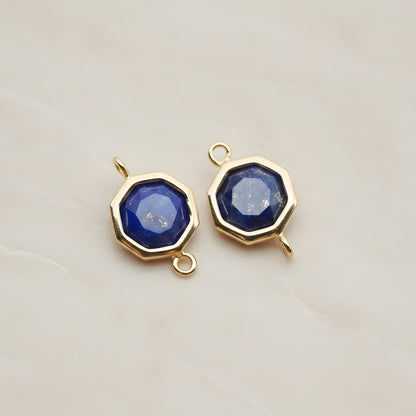 Octagon Framed Glass Connector & Pendant, 2 Pc (FS.335)