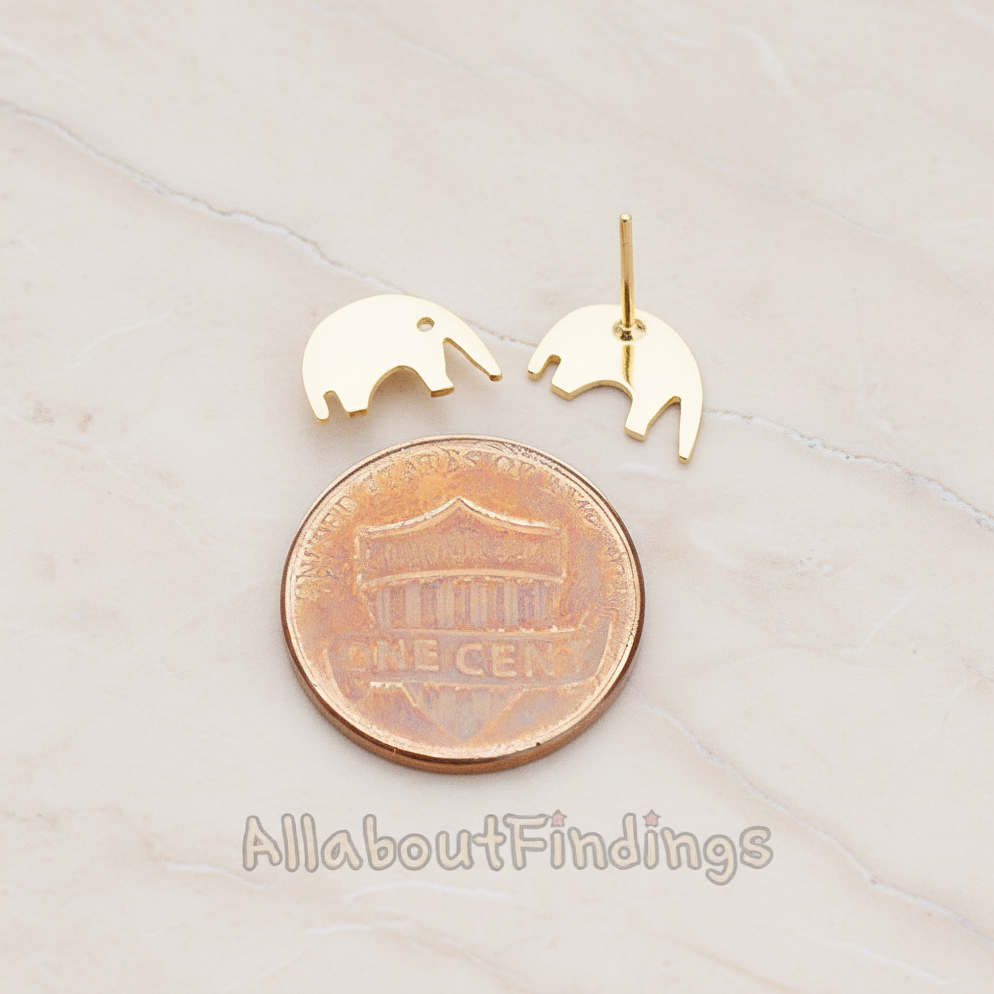 Tiny Elephant Ear Post, 2 Pc - detail view 1 (ER.004)