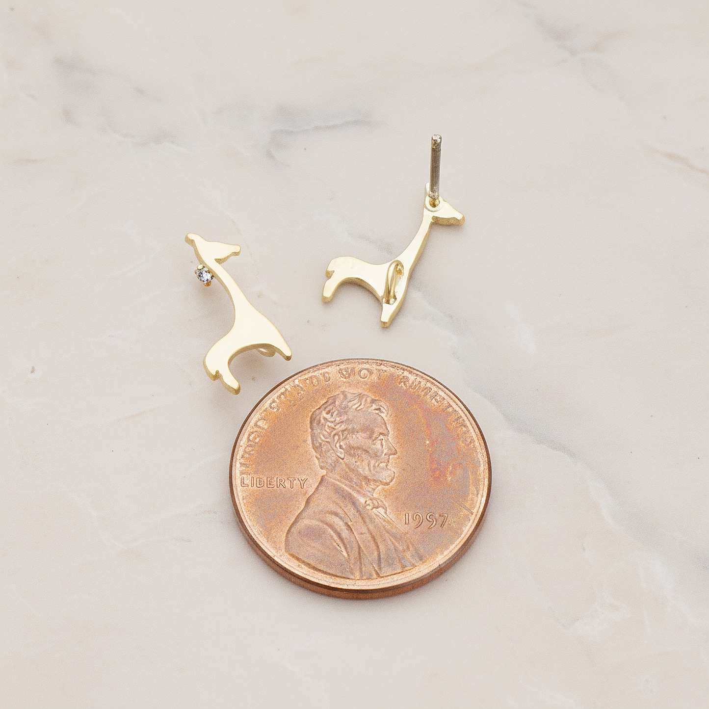 Tiny Giraffe Ear Post, 2 Pc (ER.005)