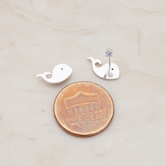 Tiny Whale Ear Post, 2 Pc (ER.006)