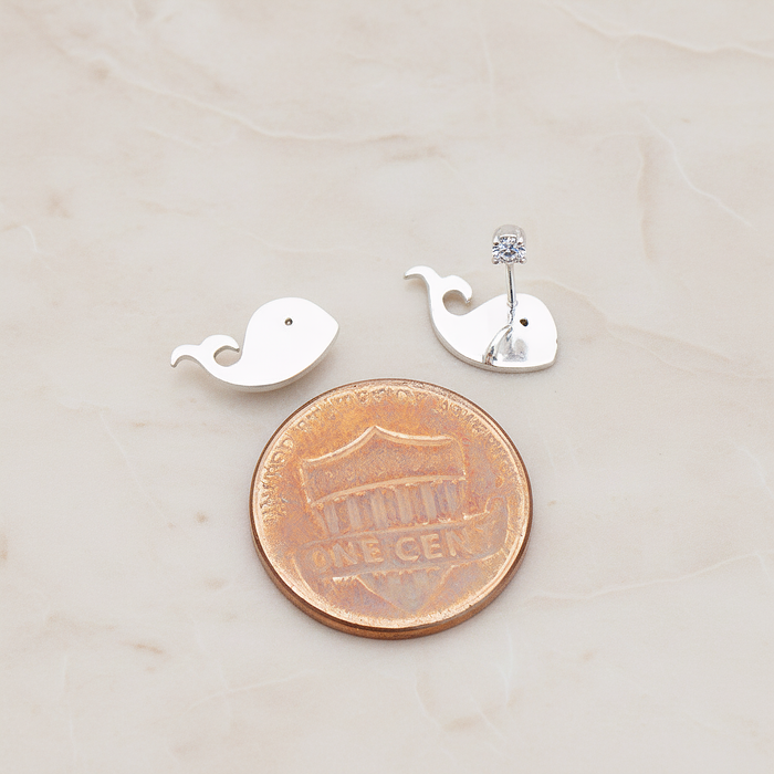 Tiny Whale Ear Post, 2 Pc (ER.006)