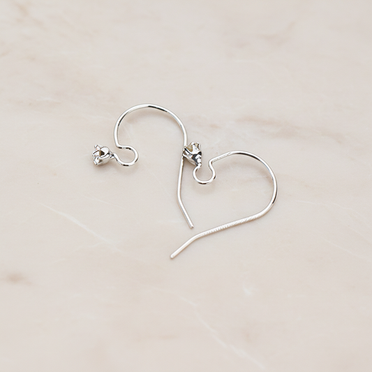 Clear Crystal Cubic Zirconia Setting Simple Ear Wire, 10 Pc (ER.010)