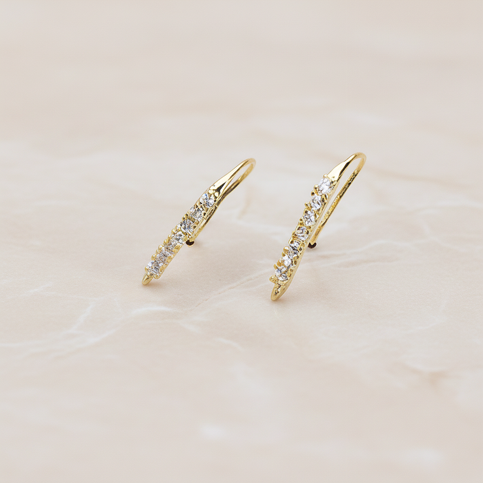 Clear Crystal Cubic Zirconia Setting Ear Wire, 2 Pc (ER.023)