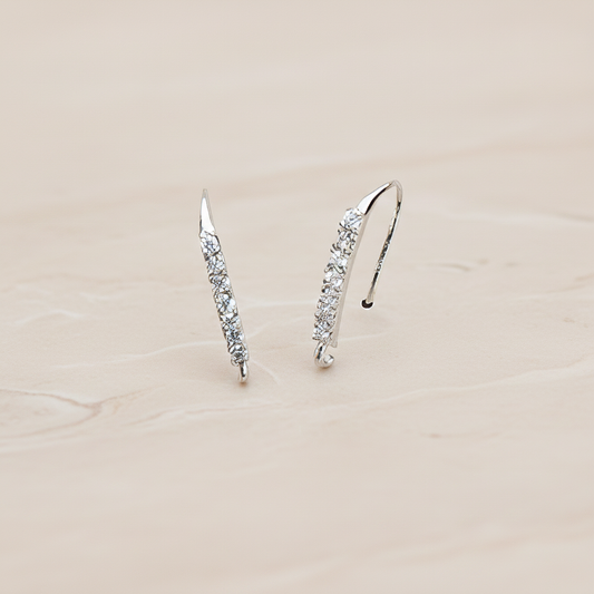 Clear Crystal Cubic Zirconia Setting Ear Wire, 2 Pc (ER.023)