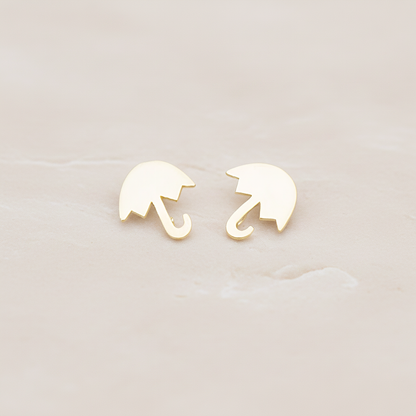Mini Umbrella Ear Post, 2 Pc - Matte Gold (ER.044)