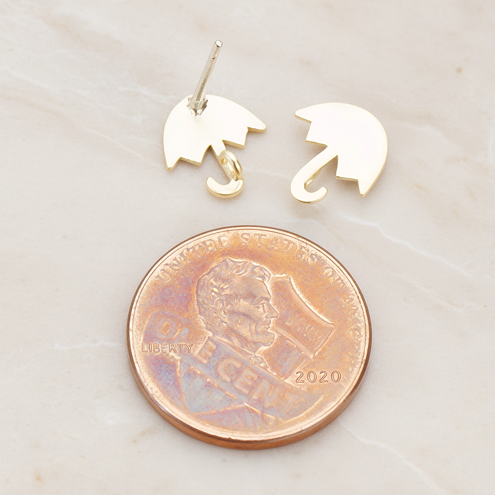 Mini Umbrella Ear Post, 2 Pc - detail view 1 (ER.044)