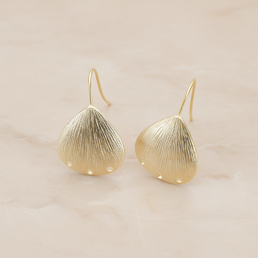 Brushed Wide Teardrop Fan Earwire, 2 Pc (ER.047)