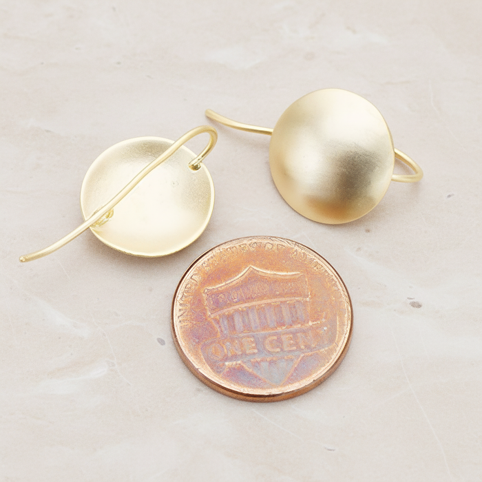 Simple Brushed Button Round Earwire, 2 Pc (ER.051)