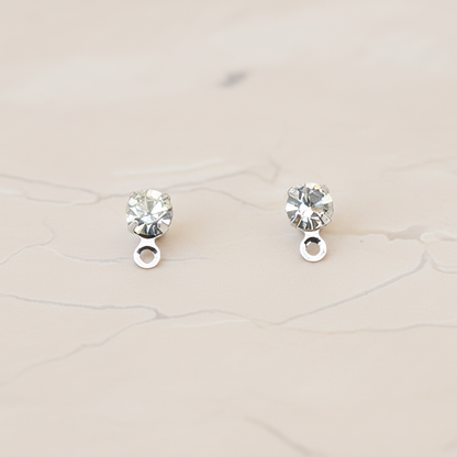 4mm Cubic Zirconia Ear Post, 6 Pc (ER.059)