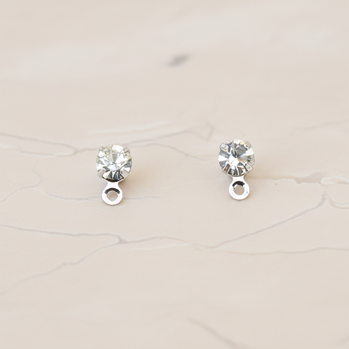 4mm Cubic Zirconia Ear Post, 6 Pc (ER.059)