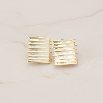 Shield Rectangle Ear Post, 2 Pc (ER.075)