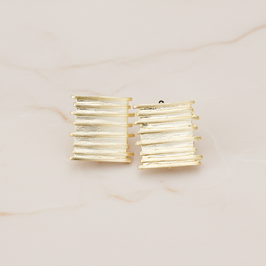 Shield Rectangle Ear Post, 2 Pc (ER.075)