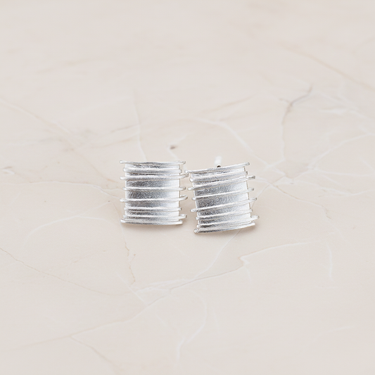 Shield Rectangle Ear Post, 2 Pc (ER.075)