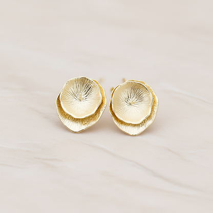 Double Layer Lotus Flower Ear Post, 2 Pc (ER.088)