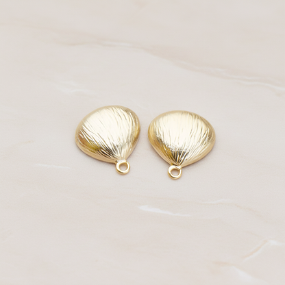 Brushed Chestnut Ear Post, 2 Pc - Matte Gold (ER.119)