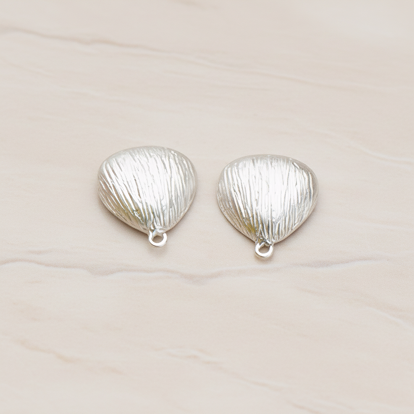 Brushed Chestnut Ear Post, 2 Pc - Matte Original Rhodium (ER.119)