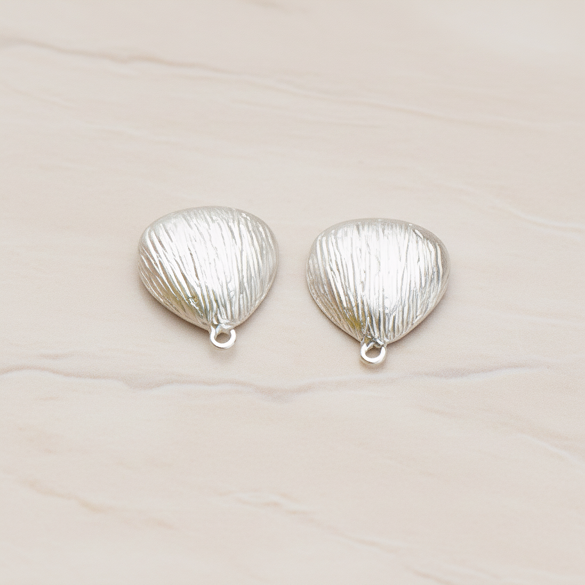 Brushed Chestnut Ear Post, 2 Pc - Matte Original Rhodium (ER.119)